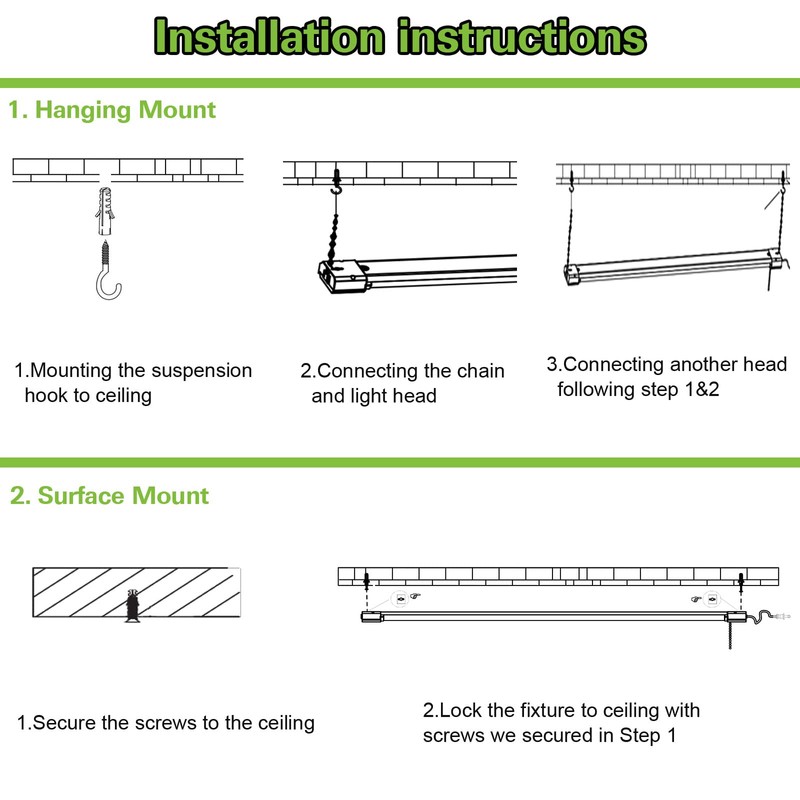hykolity 4 Pack 4FT LED Shop Light, Linkable Utility Shop