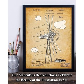 Lone Star Art Wind Turbine - 11x14 Unframed Patent Print - Makes a Great Home or Office Decor and Gift Under $15