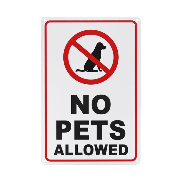 M METERXITY 1-Pack No Pets Allowed Sign, 12 x 8