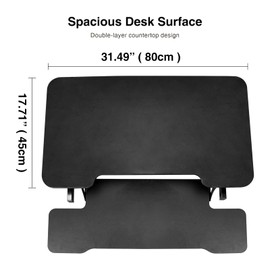 Rtisgunpro 32”x18”Height Adjustable Standing Desk Standing Desk Converter Riser Workstation