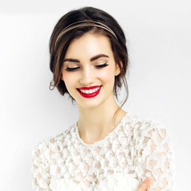 ABOOFAN Haarreifen aus Metall, goldfarben, feine Haarnadeln, mehrere Schichten, eleganter Haarschmuck für Hochzeit