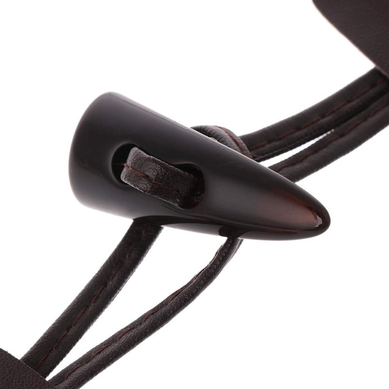 Cherjoury 6 Pairs Leather Horn Toggle Closure Buttons Coat for