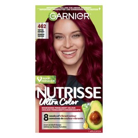 Garnier Nutrisse Ultra Color, Permanent Hair Dye, Vibrant Long-Lasting Colour, Vegan Formula, Nourished Hair, Protects Hair Against Dryness, 462 Tempting Raspberry, 1 Application