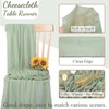 SAJOO Sage Green Cheesecloth Table Runner 10ft Boho Gauze Table
