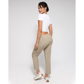 Cosmolle Womens Golf Pants Ultra-Light Quick Dry Water Repellency Wide Leg Athletic Lounge Pants lastic Waist Pants for Hiking (Brown, X-Large)