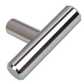 GlideRite Hardware 5002-T-PC-1 2 inch Solid T-Bar Handle Knobs 1 Pack, 2", Polished Chrome Finish