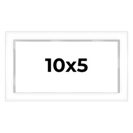 10x5 Shadow Box White Contemporary Frame - Interior Size 10x5 in by 1 in Deep - This White Frame is Made to Display Items Up to 1 in Deep! Includes Shatter Resistant Acrylic, Backing, Hardware
