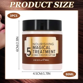 Pack of 3 Nourishing Magic Treatment Hair Mask, Hair Mask for Damaged Hair, Hair Repair Cream, Improve Hair Quality and Make Hair Smoother and Shiny