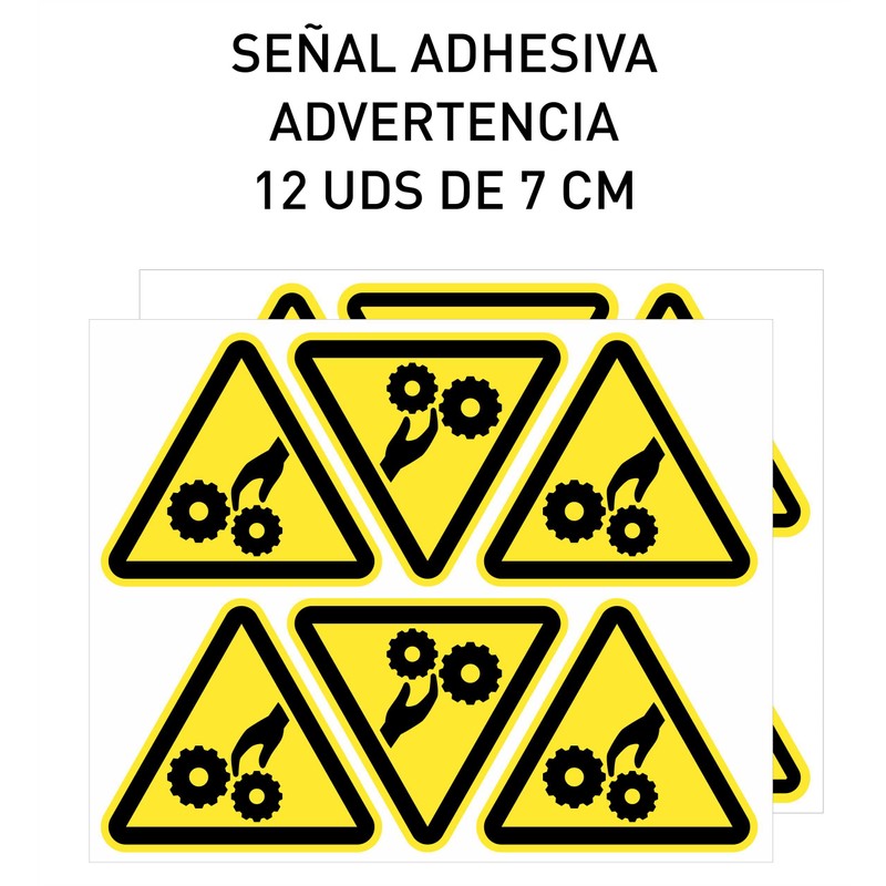 12 x 7cm Triangular Yellow 7cm Trap Warning Sign