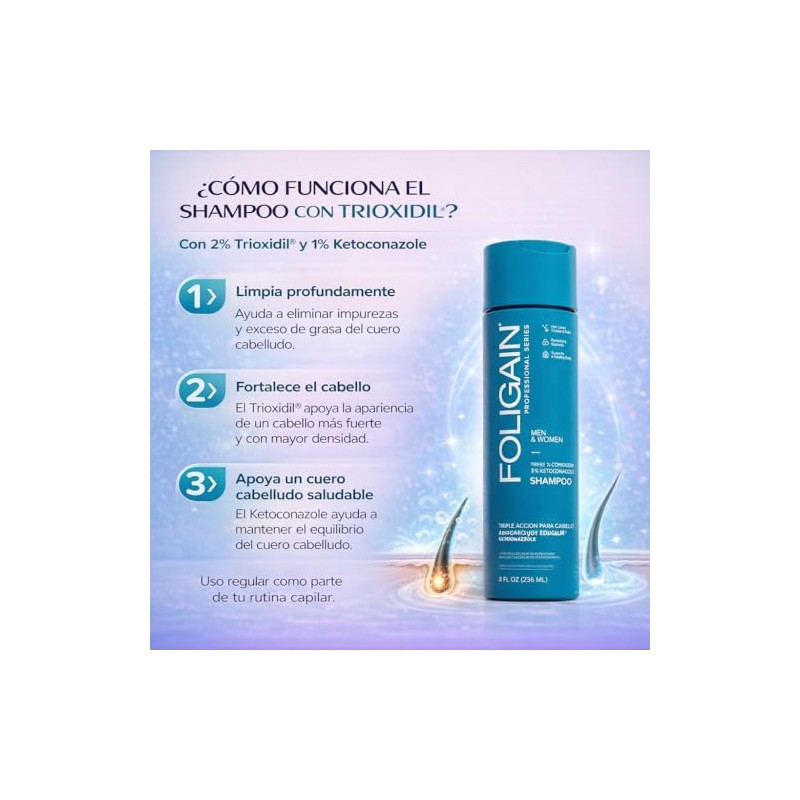 FOLIGAIN pack 2 Shampoo Advance con biotina 236ml C/U