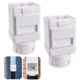 JXLXYY (2 Packs) Downspout Leaf Filter Downspout Cleanout,Leaf Removers, Gutter Downspout Protection,Downspout Diverter,Fits 2X3 and 3X4 Drainpipe- White