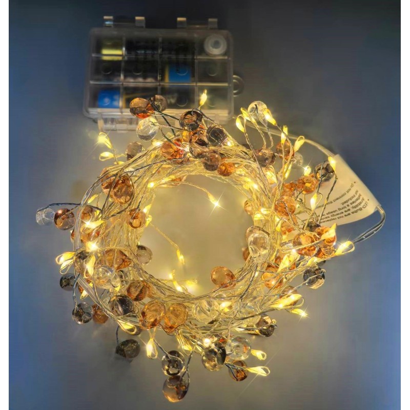 Codear Fairy Lights Firecracker String Lights with Acrylic Jewels,6.6ft 100