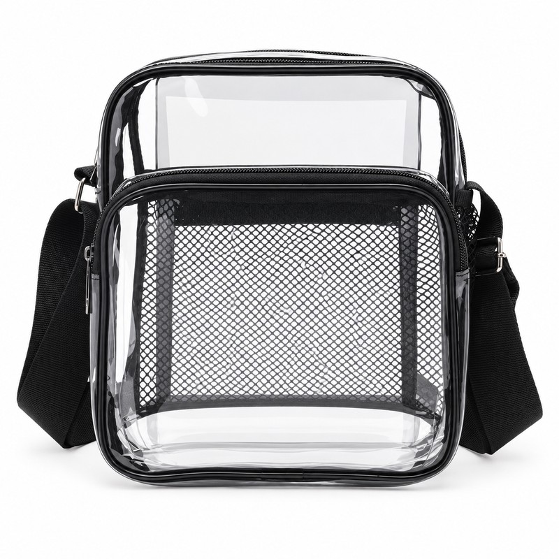 Clear PVC Crossbody Bag for Concerts – 28×21×9cm Lightweight Shoulder