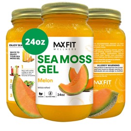 Sea Moss Gel Melon Wild-Harvested 24oz Wildсrafted Gold Sea Moss Gel from Saint Lucia | 92 Vitamins and Minerals | Vegan Superfood