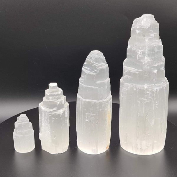 Selenite Crystal Tower Mountain (5cm,10cm,15cm, 20cm) Mountain Pillar, Crystals, Gemstone, Gifts, Meditation, Healing, Mineral, Healing, Decorative. (5 cm)