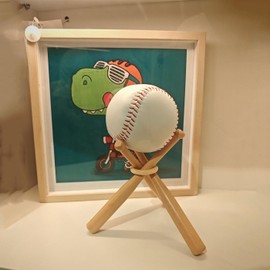 Luozong Baseball Holder, Baseball Stand, Baseball Display for Baseball Party Decorations, Mini Wooden Baseball Holder for Balls Sports Lover