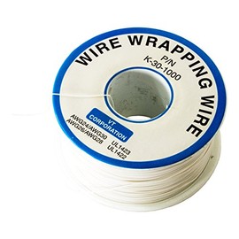 1000 Feet White 30 Gauge Solid Kynar Wire Wrap, PVDF Insulated Tinned Copper by Electronix Express