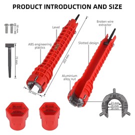 Cimown Sink Installer Tool, Sink Key, Tap Wrench, Multifunctional Pipe Wrench, Suitable for Toilet, Bathroom, Kitchen Multifunctional Sink Tap Installer Tools