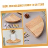ADOCARN 2pcs Fan-Shaped Corner Shelf 6-Inch Rubberwood Wall Mounted Floating