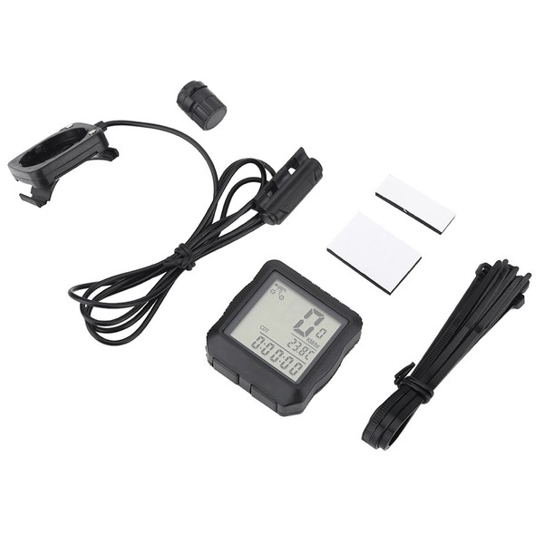 Multi Function Waterproof Bicycle Odometer Bike Computer(Black Shell Blue Backlight)