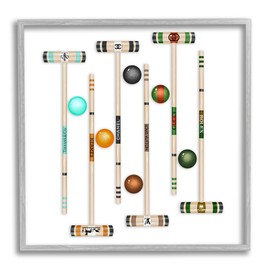 Stupell Industries Trendy Luxury Fashion Brand Croquet Game Mallets Framed Wall Art, Design by Ziwei Li