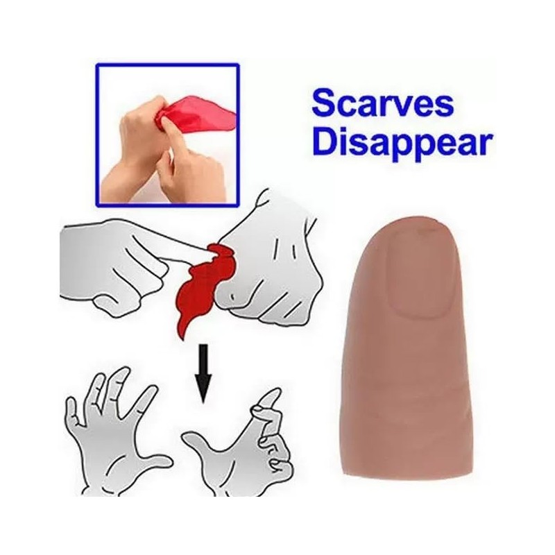 5Pcs Thumb Tip Magic Tricks Fake Thumb Tip Silk Vanish