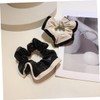 Ipetboom 2pcs Leather Hair Ties for Women Elegant Black Beige