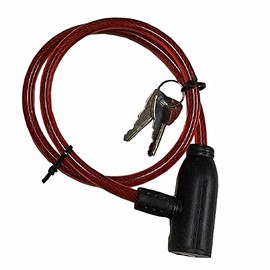 BITALY Steel Safety Security Cable Lock with 2 Keys Bicycle Bike Scooter Grills and Other Items Secured Spiral Heavy Duty Chain Lock 7mm x 65cm… (Red)