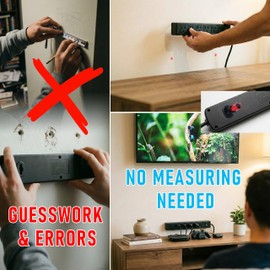 Picture Hanging Tool with Red Ink Marker, No-Measure Frame Hanger for Gallery Walls, Mark Exact Drill Spots Instantly, Works on Sawtooth and Keyholes, Kit Includes Center Punch and 30 Hardware Sets