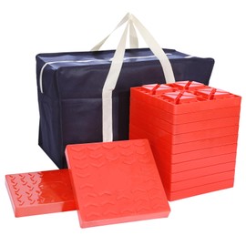 Keltrion Camper/RV Leveling Blocks,12 Packs Suitable for 4 Wheels, Interlocking and Anti-Slip Design with Carrying Bag, Heavy-Duty for Camper Travel Trailer, Red