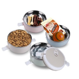 4 Tiers Lunch Box,Stackable Stainless Steel Thermal Compartment Lunch Snack Box,Insulated Lunch Bag Leakproof Food Storage for Student Office Worker