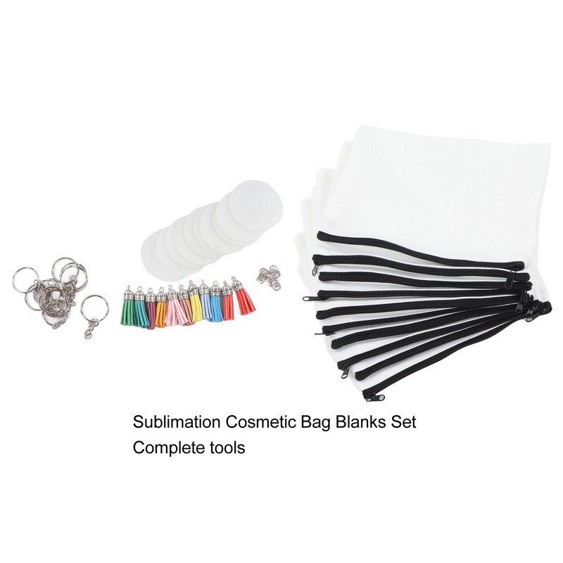 Sublimation Cosmetic Bag Blanks Set DIY Thermal Transfer Blank Cosmetic
