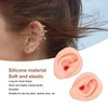 1 Pair Piercing Practice Ear Model Novice Soft Silicone Flexible