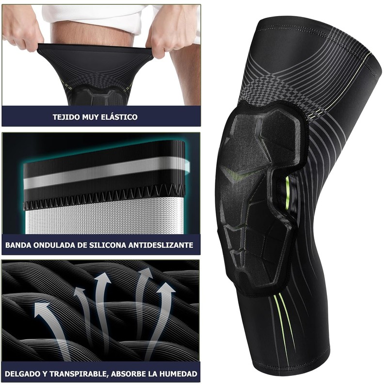 1 Par Rodilleras Deportivas Gym El?sticas Antideslizantes, Xl
