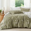 Bedsure Queen Comforter Set - Olive Green Comforter, Cute Floral