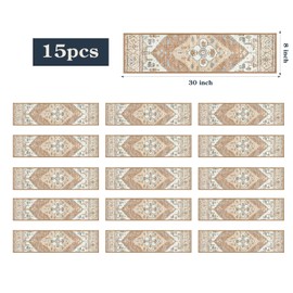 Lahome Stair Treads Non Slip 15 Pack 8" X 30" Stair Treads for Wooden Steps, Washable Self Adhesive Stair Runners Stain Resistant Stair Carpet, Edging Staircase for Kids Elders and Dogs (15pc, Taupe)