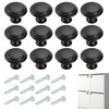 Nersgers Drawer Knobs 12 Pcs Black Door Knobs,30mm Retro Matte