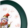 JUSTIME 14-Inch Home Wall Clock, Christmas Music Snowman Pattern Wall