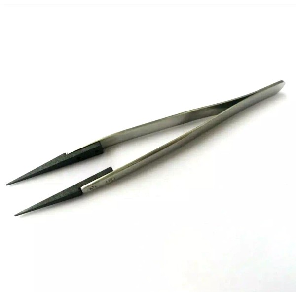 Unbranded Anti Static Pointed Tip Tweezers Carbon Fiber Plastic For