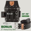 STRONGLAD Heavy-Duty Electricians Tool Belt – 13-Pocket Top-Grain Leather Pouch,