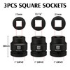 MIXPOWER 8PCS 1"Drive Impact Socket Set - 17mm, 21mm, 13/16"