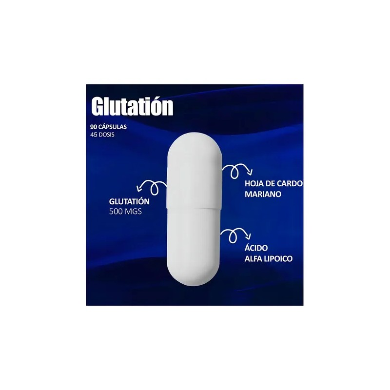 Glutatión Glutathione Suplemento Alimenticio 90 Cápsulas Sin Sabor Vegano