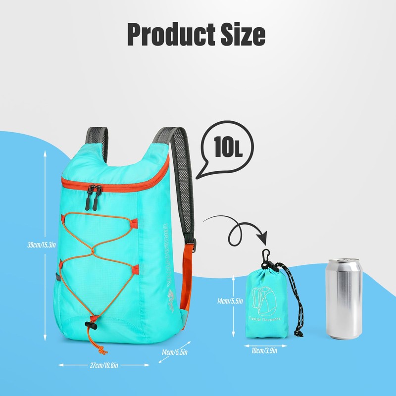 Sahunfri 2 Pcs Ultra Lightweight Backpack, Foldable Backpack Water Resistant