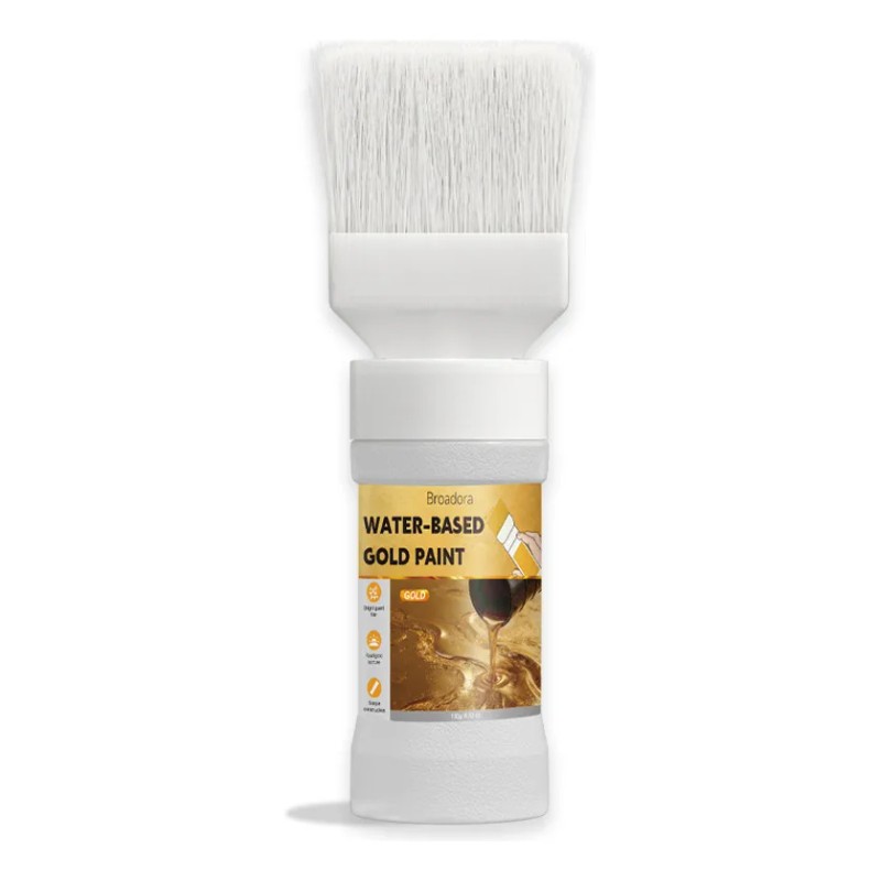 Pintura Dorada Base Agua Con Brocha Para Artesanías