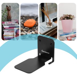 Homakover Invisible Floating Bookshelves, Heavy-Duty Book Organizers, Wall Mounted Bookshelf, Iron Storage Shelves for Bedroom, Living Room, Office (Small) (2 Pieces, Black)