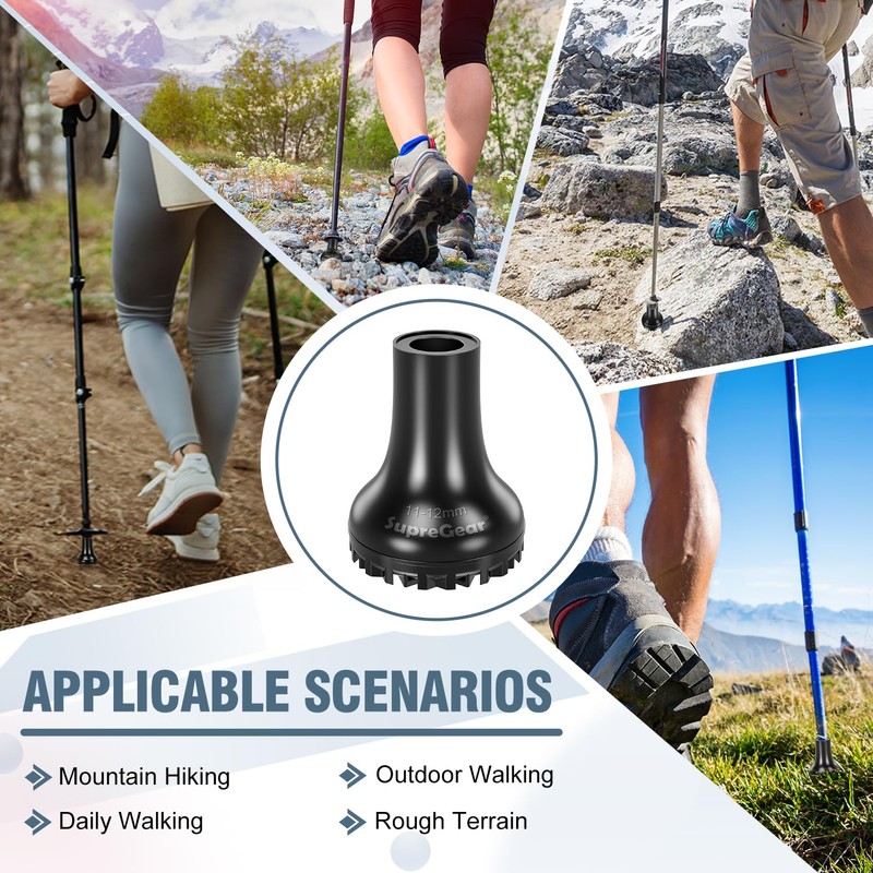 supregear Heavy Duty Rubber Replacement Caps for Hiking and Trekking