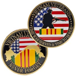 US. Military Vietnam Veterans Never Forget Gold Plated Challenge Coin Thank You for Your Service Appreciation Coin Gift