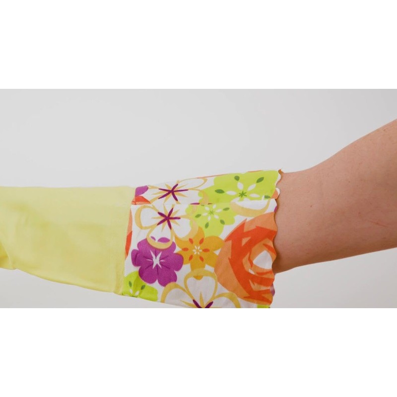 Household Gloves Latex Free Cleaning Grey and Yellow Gloves with