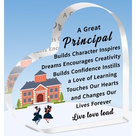 TTOVEN Head Teacher Gifts Head Teacher Plaque Principal Gifts School Principal Gifts Principal Heart Acrylic Gifts Thank You Gifts for Principal Retirement Christmas Plaque