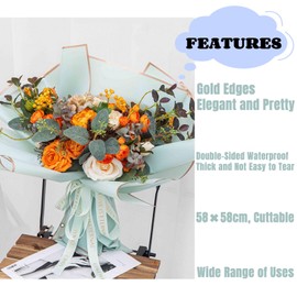 20 Sheets Decoration Wrapping Paper Waterproof Florist Wrapping Paper Use for Gift Wrapping Flowers Arts and Crafts Bouquet Paper Gift Wrapping Paper (Light Green)